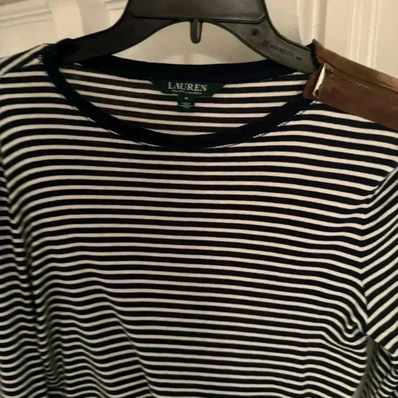 RALPH LAUREN Long Sleeve Women Shirt Elbow Patches Shoulder Zipper Size  Medium - Picture 10 of 10